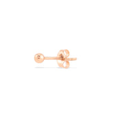 Ball earrings with 14k yellow gold chain and rod